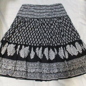 CHAPS BOHO PEASANT GYPSY SKIRT 100% COTTON 12 LINED
